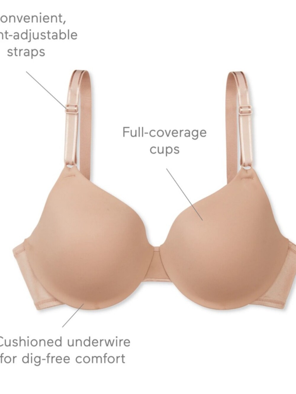 Warners 40D This Is Not A Bra Cushioned Underwire Lined T-Shirt Bra 1593 NWT